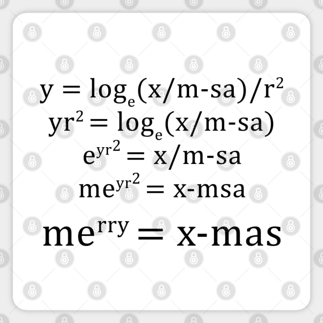 Merry X-Mas - Math Equation Christmas Sticker by CottonGarb